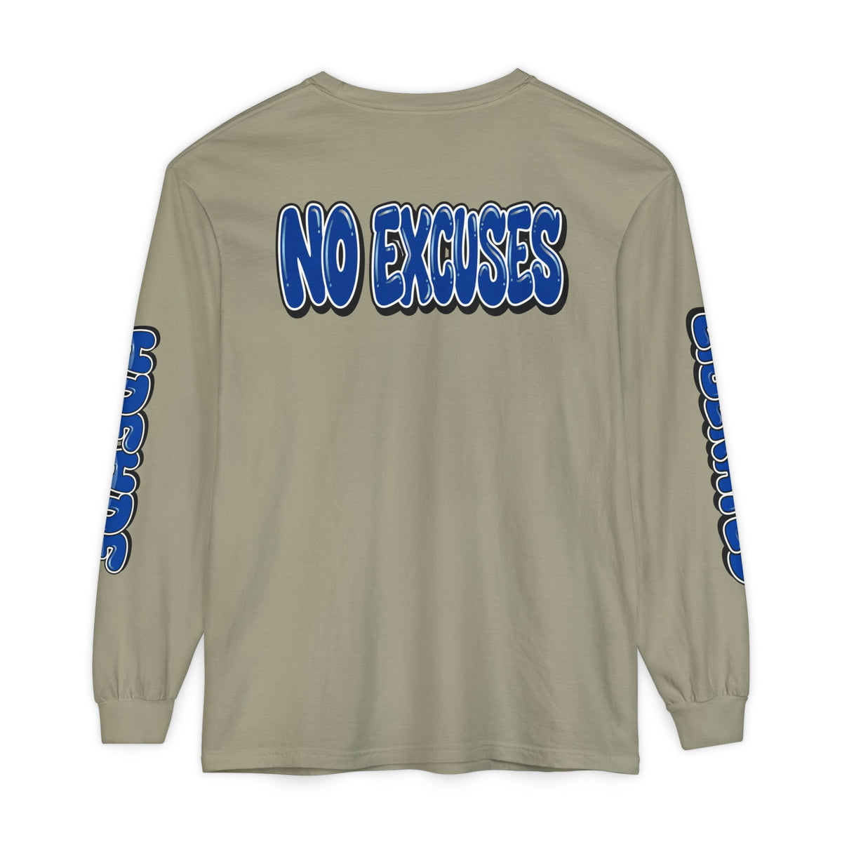 FEARLESS “AdeAde No Excuses” Long Sleeve T-Shirt | NGOWE Fearless Collection – Unisex Motivation Garment-dyed - NGOWE STORE