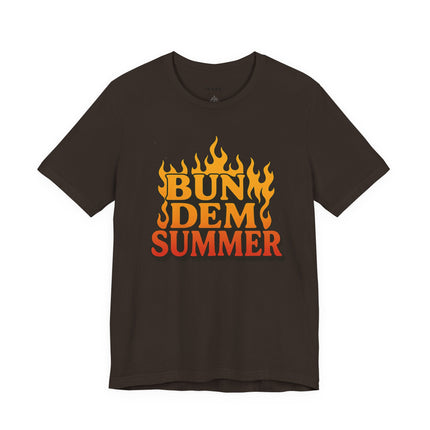 BUN DEM SUMMER Vibes! Graphic Tee - Unisex Short Sleeve T-Shirt, Fun Summer Outfit, Casual Wear, Beach Day Apparel, Gift for Summer Lovers