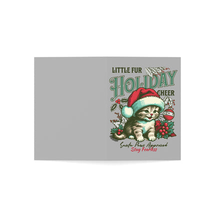 Christmas Fearless Cat Greeting Cards (1, 10, 30, and 50pcs)