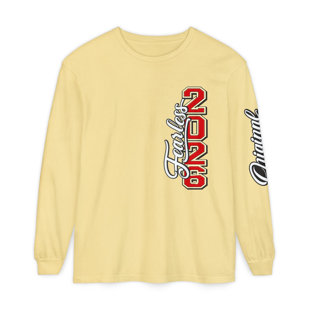 ORIGINAL FIRE™ 2026 — Fearless Long Sleeve. Unisex Garment-dyed Long Sleeve T-Shirt - NGOWE STORE