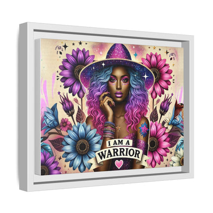 I Am A Warrior Affirmation Matte Canvas, Framed (Multi-color)