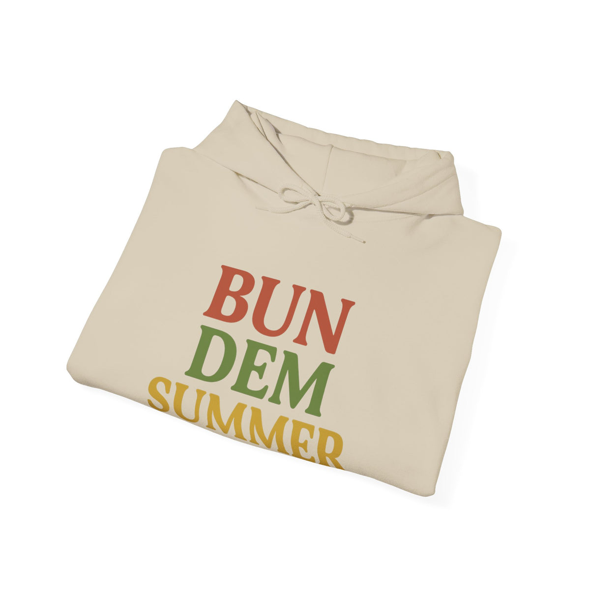 Bun Dem Summer Vibes Hooded Sweatshirt - Empire Editon Cozy Unisex Hoodie, Love Not War Casual Summer Apparel, Gift for Festivals, Outdoor Gatherings, Relaxed Style Sweatshirt - NGOWE STORE