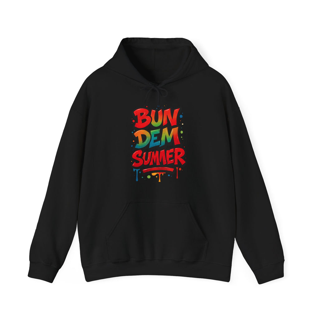 Bun Dem Summer Vibrant Summer Hoodie, Unisex Sweatshirt, Graffiti Style Apparel, Beach Theme Gift, Casual Summer Wear, Festival Clothing - NGOWE STORE
