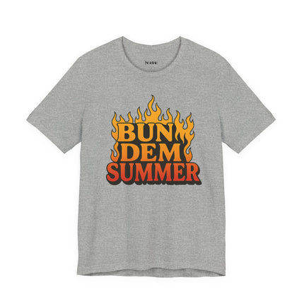 BUN DEM SUMMER Vibes! Graphic Tee - Unisex Short Sleeve T-Shirt, Fun Summer Outfit, Casual Wear, Beach Day Apparel, Gift for Summer Lovers