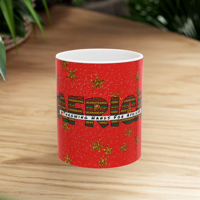 Throwing Hands For Africa Ceramic Mug, (11oz, 15oz) - NGOWE STORE