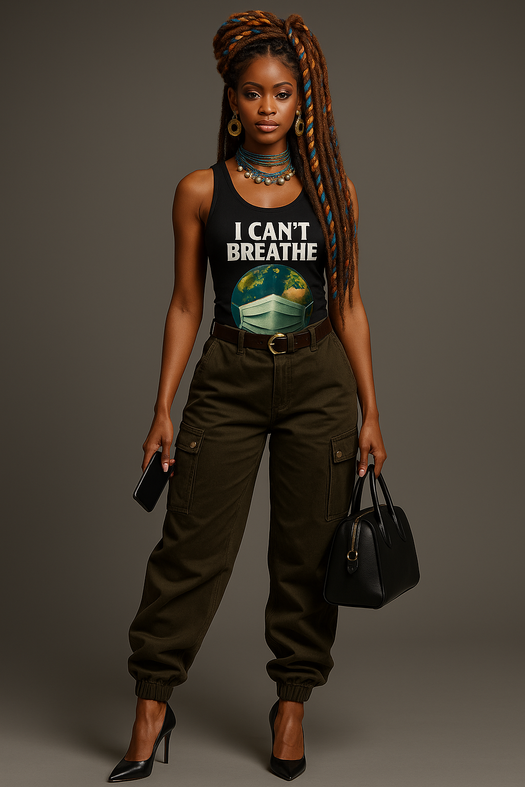 I Can't Breathe Women's Racerback Tank Top, Activism Tank, Everyday Wear, Comfort Wear, Gift for Protesters - NGOWE STORE