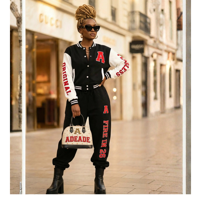 AdeAde “Original Fire – Fire In 26” Varsity Set - Athletic Joggers (AOP)