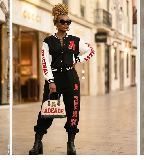 AdeAde “Original Fire – Fire In 26” Varsity Set - Athletic Joggers (AOP) - NGOWE STORE