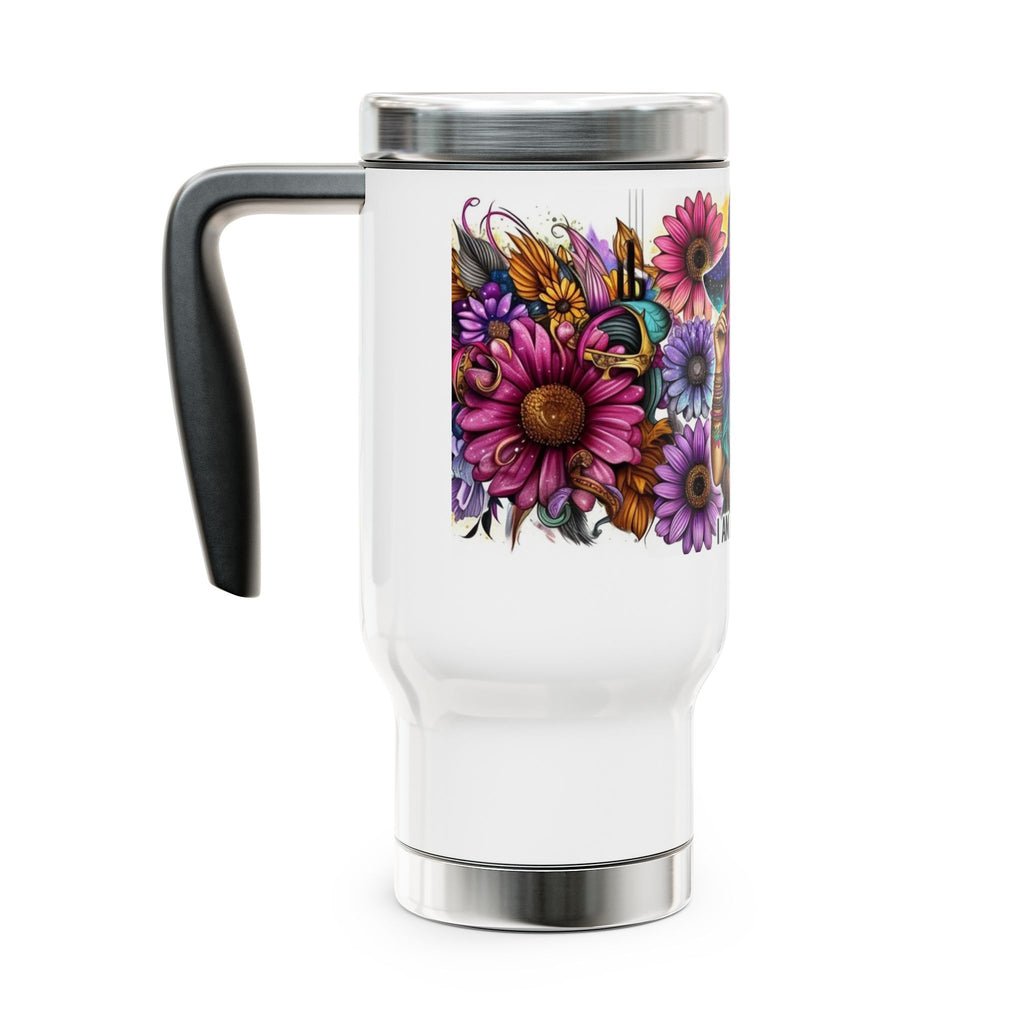 I Am A Warrior Stainless Steel Travel Mug with Handle, 14oz - NGOWE STORE