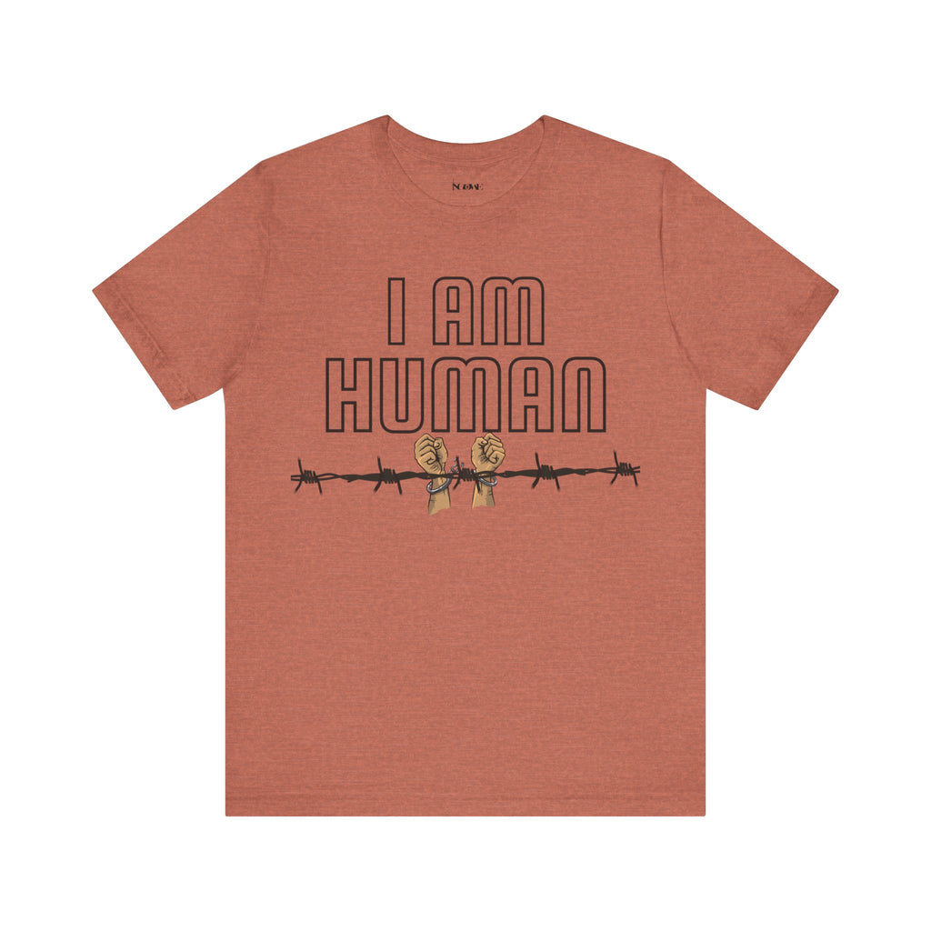 I AM HUMAN Unisex Jersey Tee - Empowerment & Humanity Message, Everyday Wear - NGOWE STORE