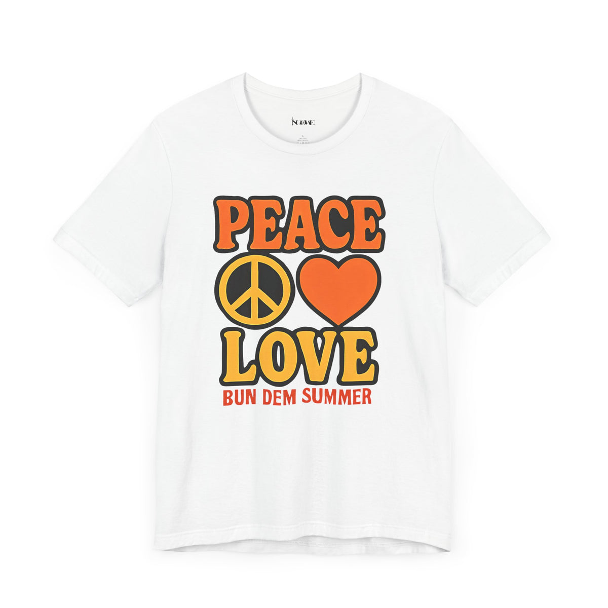 Peace & Love Summer Vibes Unisex Tee, Perfect for Festivals, Casual Outfits, Gifts, Music Events, and Spreading Positivity - NGOWE STORE