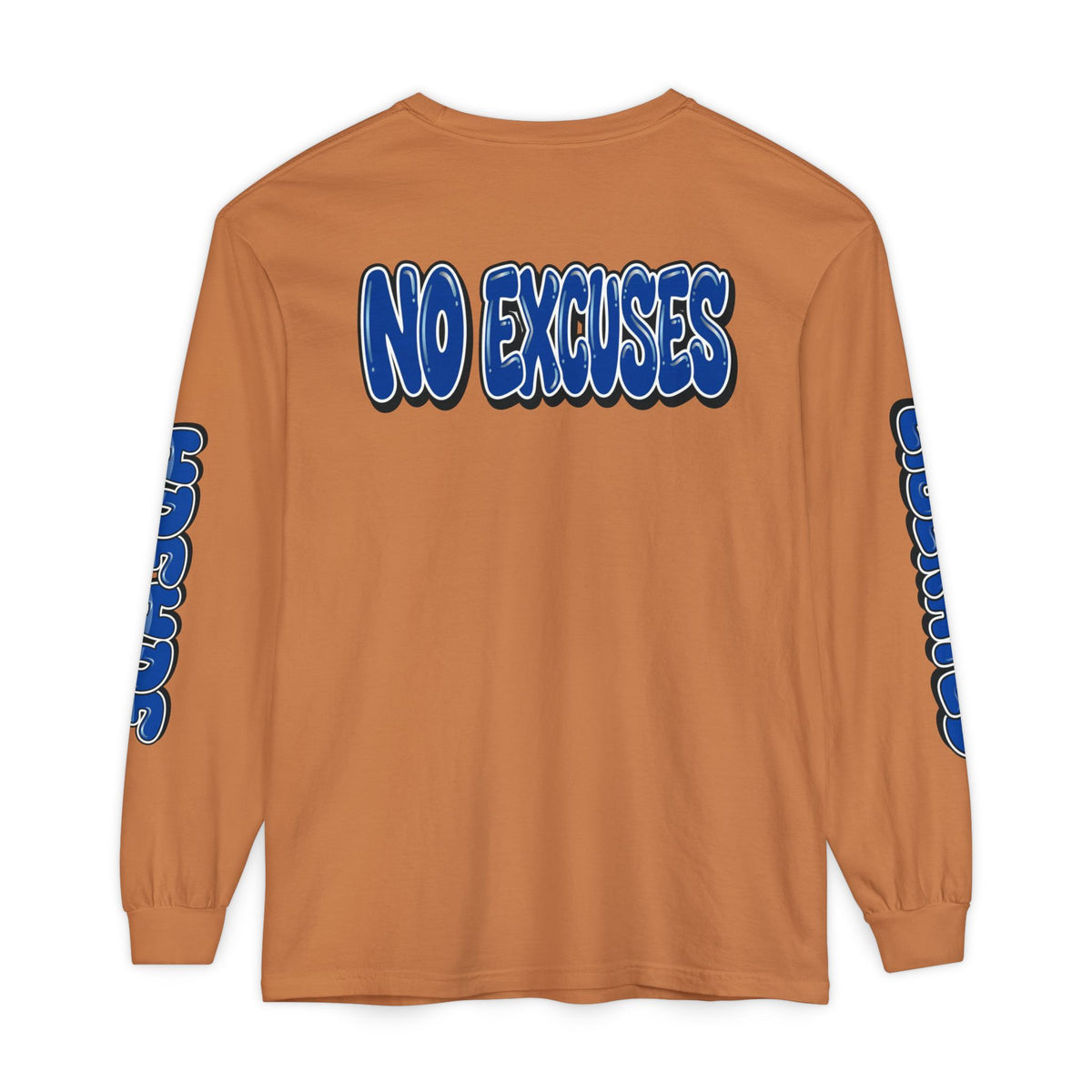 FEARLESS “AdeAde No Excuses” Long Sleeve T-Shirt | NGOWE Fearless Collection – Unisex Motivation Garment-dyed - NGOWE STORE