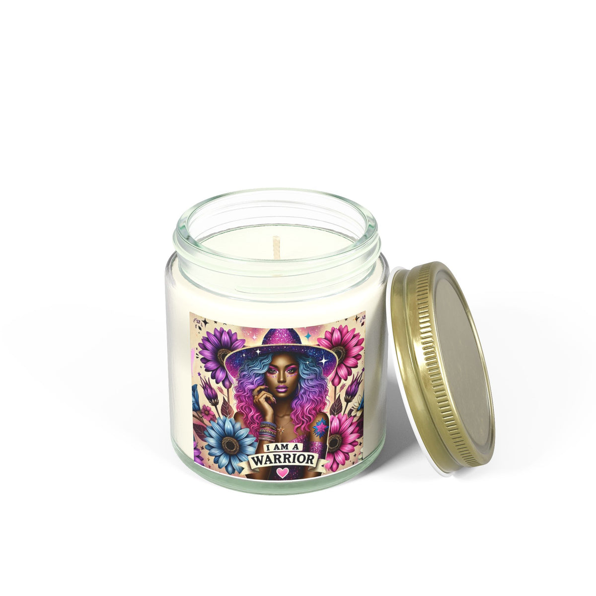 I Am A Warrior Affirmation Scented Candles, Coconut Apricot Wax (4oz, 9oz) - NGOWE STORE