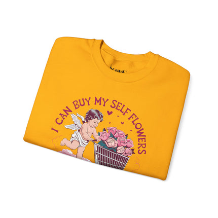 Valentine's Can Buy Myself Flowers Unisex Heavy Blend™ Crewneck Sweatshirt