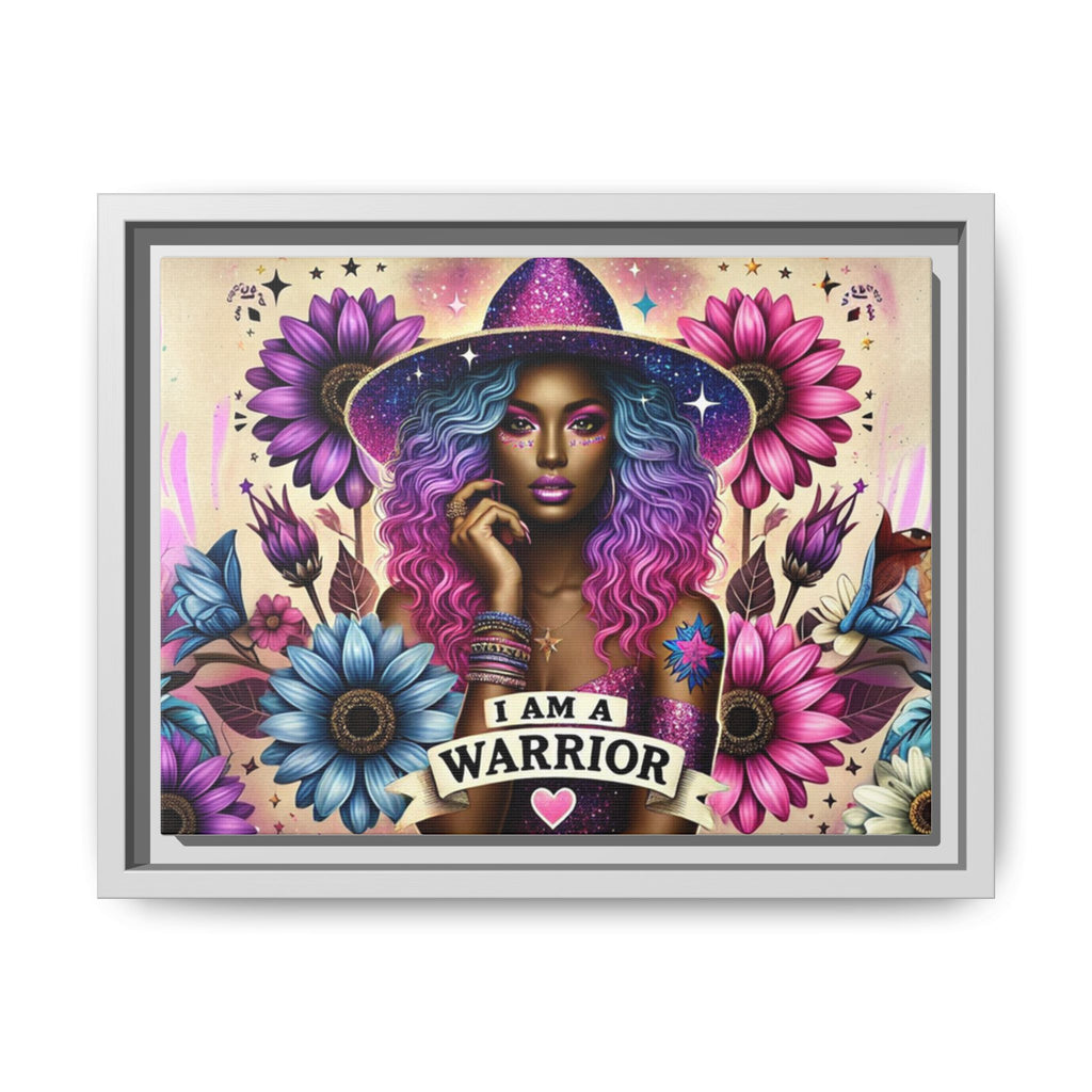 I Am A Warrior Affirmation Matte Canvas, Framed (Multi-color) - NGOWE STORE