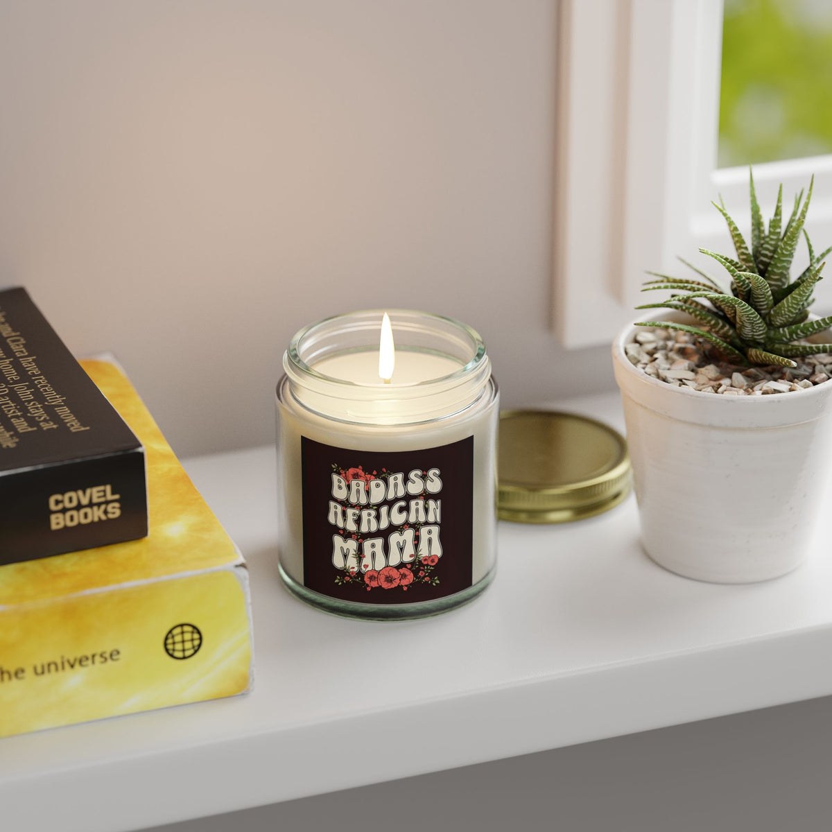 Badass African Mama Scented Candles, Coconut Apricot Wax (4oz, 9oz) - NGOWE STORE