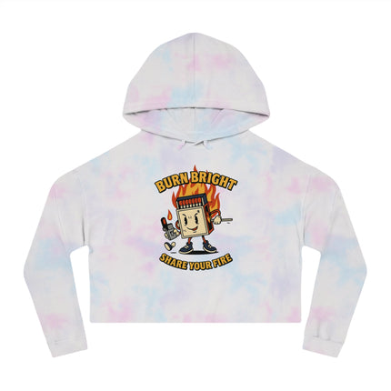 Bun Dem Summer Cropped Sweatshirt with Motivational Design Empire Edition - Burn Bright, Share Your Fire, Cute Hoodie for Women, Trendy Casual Wear, Gift for Her - NGOWE STORE