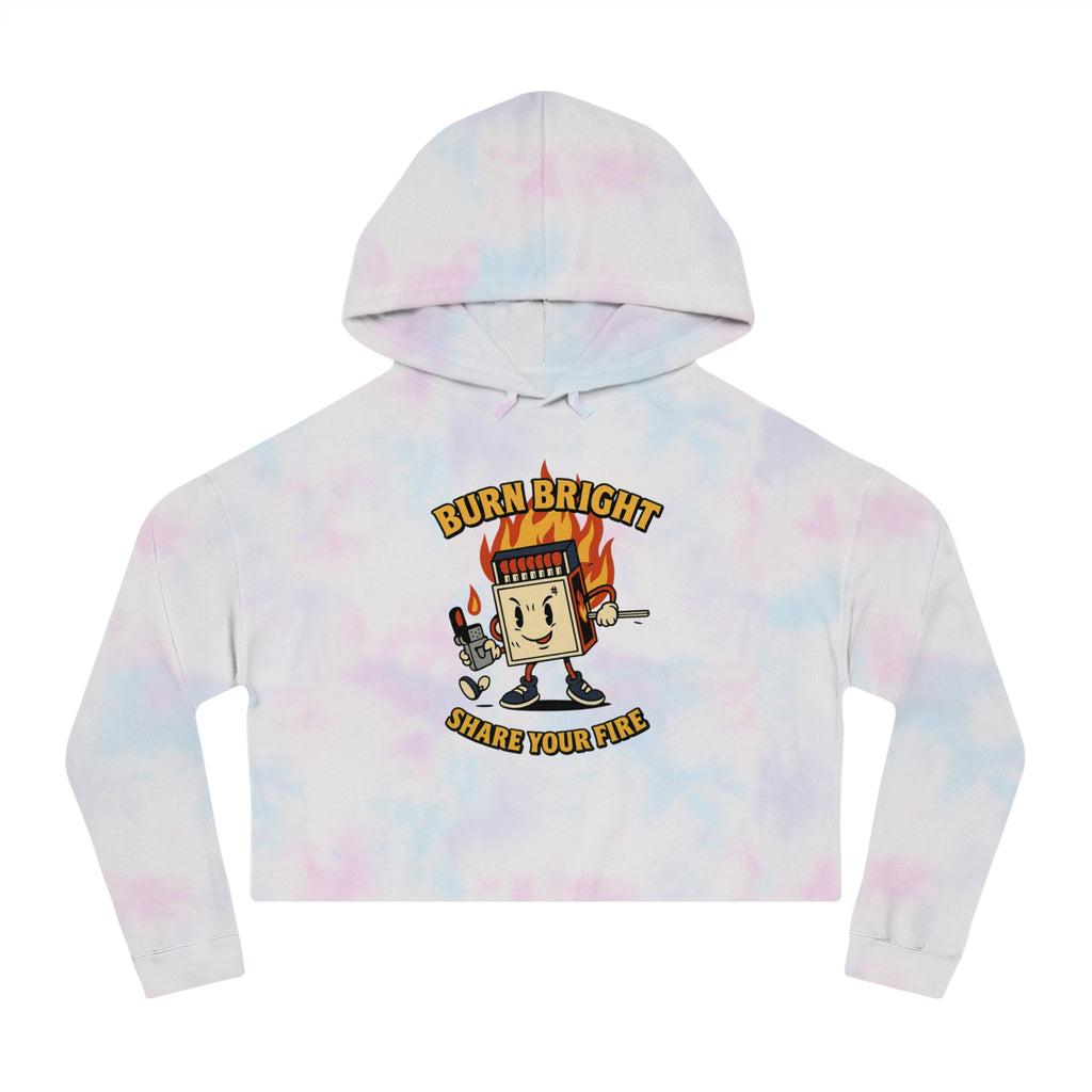 Bun Dem Summer Cropped Sweatshirt with Motivational Design Empire Edition - Burn Bright, Share Your Fire, Cute Hoodie for Women, Trendy Casual Wear, Gift for Her - NGOWE STORE
