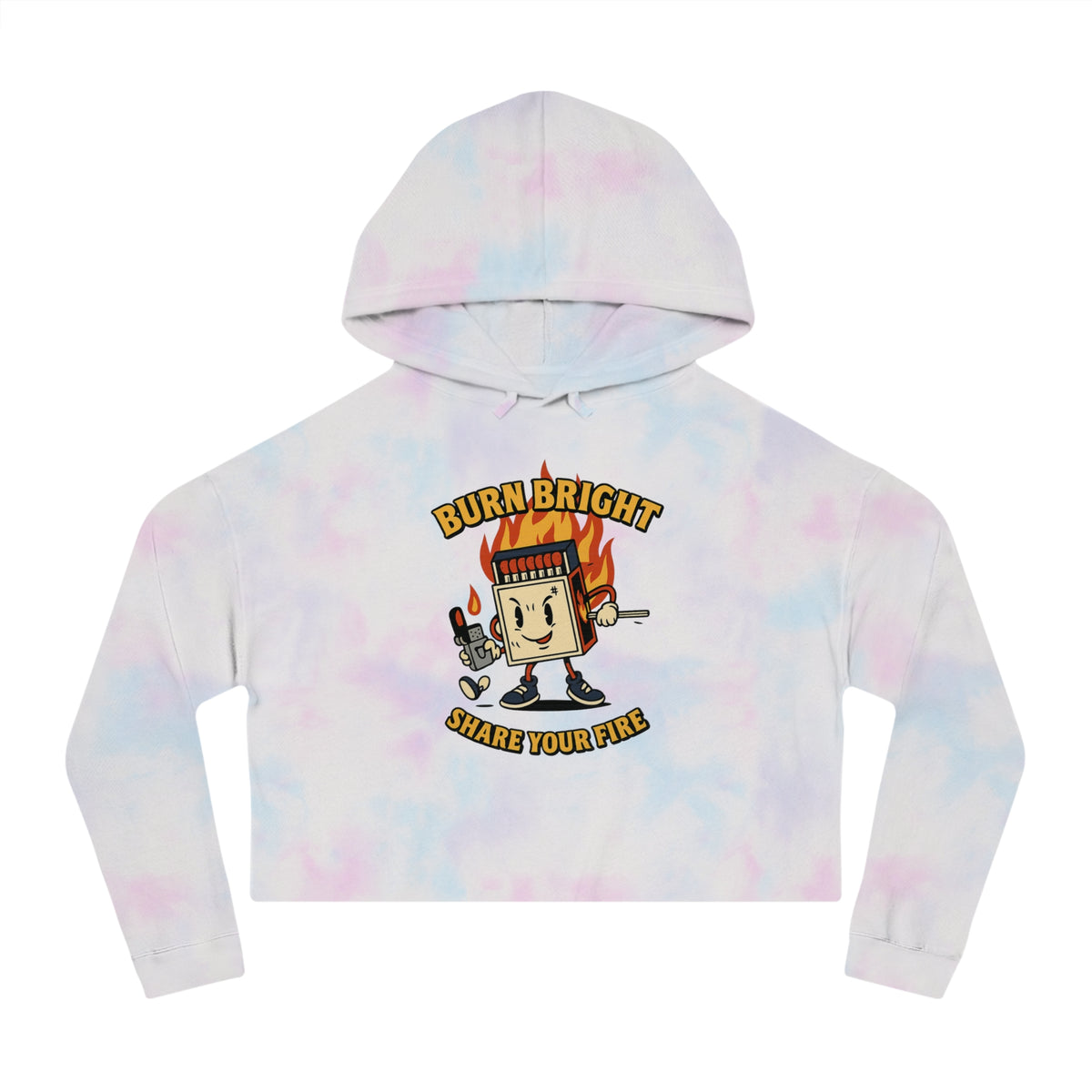 Bun Dem Summer Cropped Sweatshirt with Motivational Design Empire Edition - Burn Bright, Share Your Fire, Cute Hoodie for Women, Trendy Casual Wear, Gift for Her - NGOWE STORE