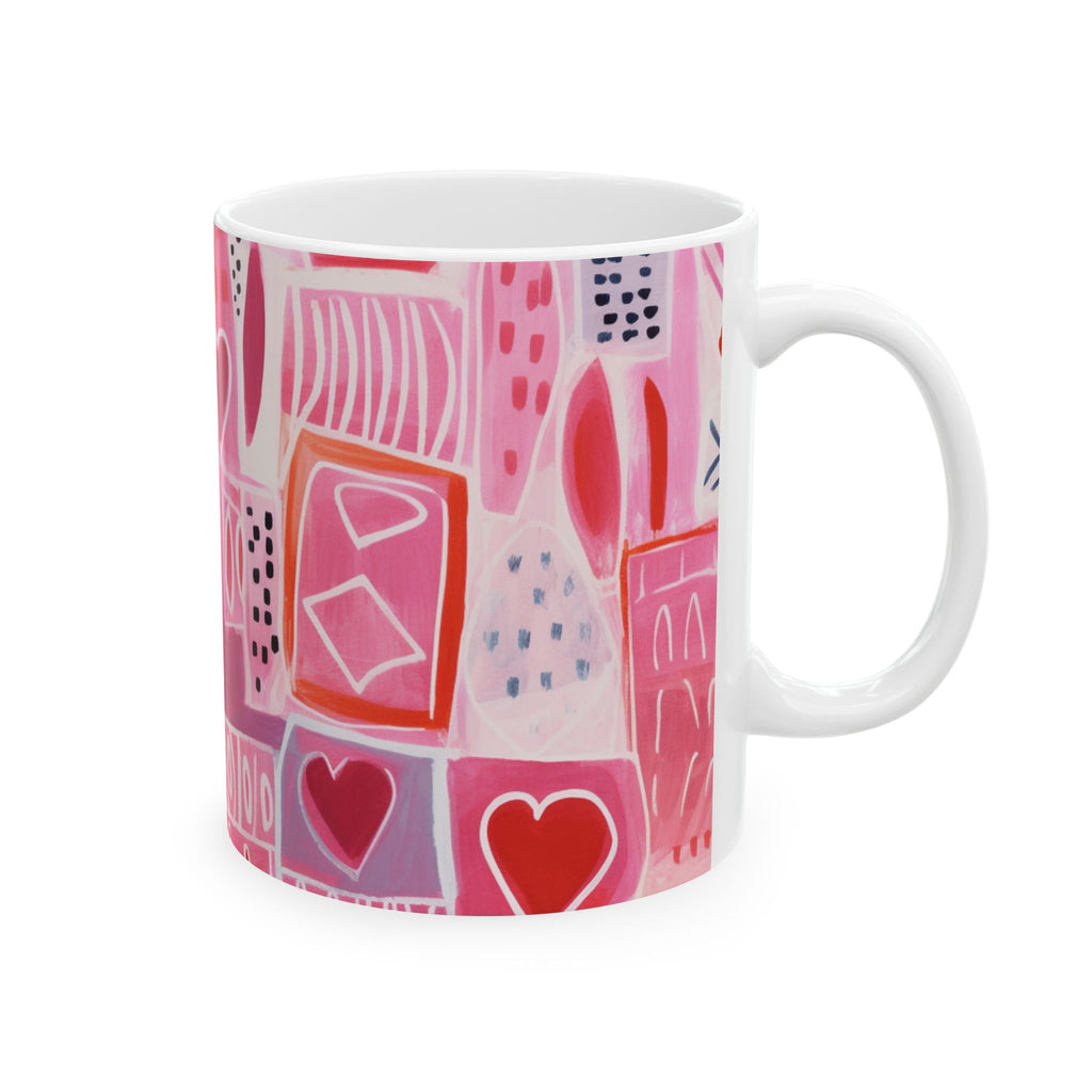 Pink African Print Ceramic Mug 11oz - NGOWE STORE