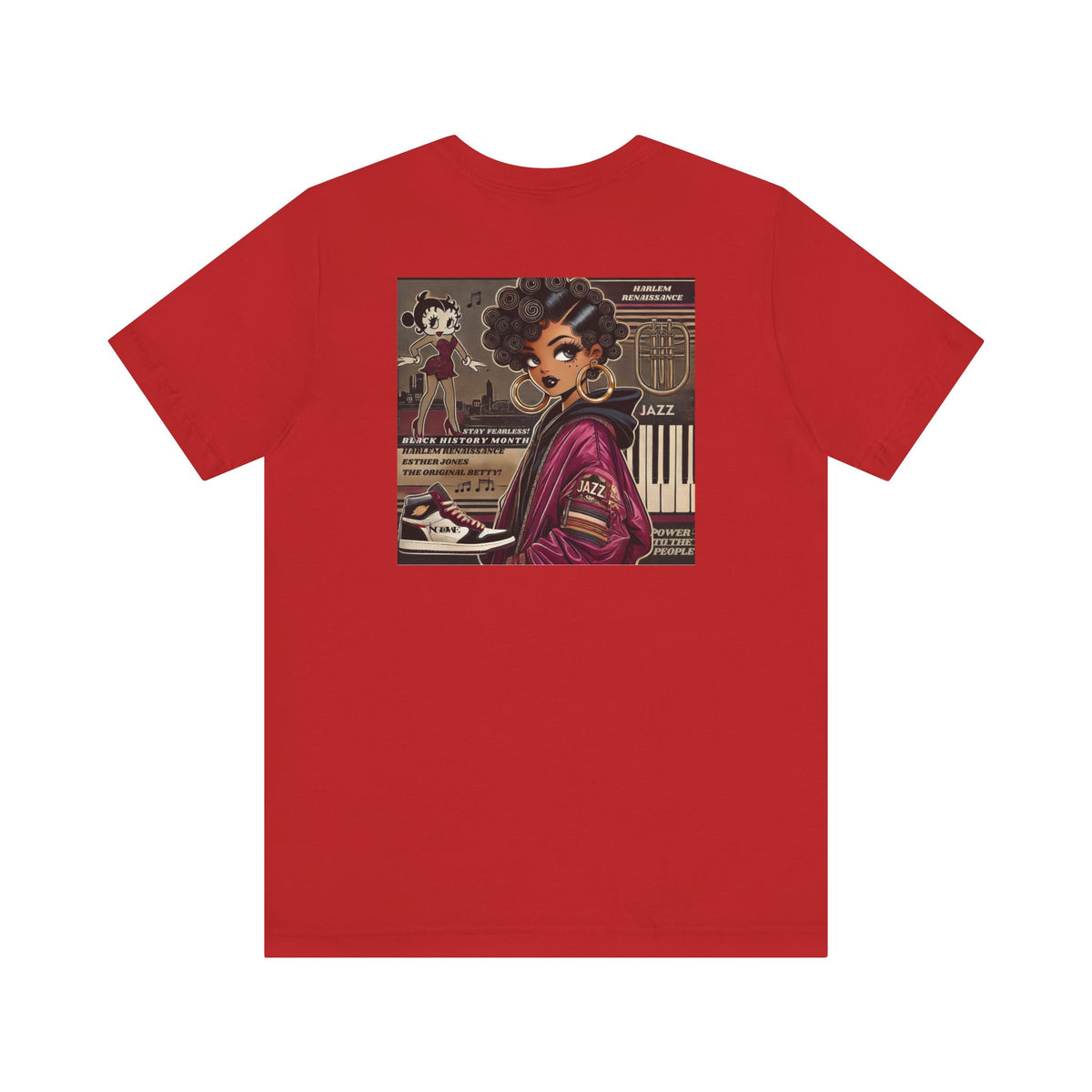 Harlem Renaissance Fearless Betty Boop Unisex Jersey Short Sleeve Tee - NGOWE STORE