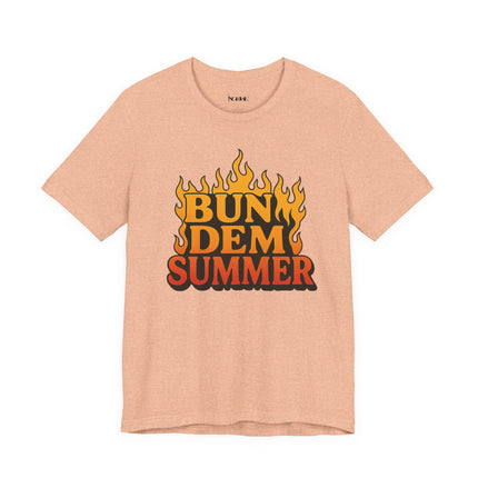 BUN DEM SUMMER Vibes! Graphic Tee - Unisex Short Sleeve T-Shirt, Fun Summer Outfit, Casual Wear, Beach Day Apparel, Gift for Summer Lovers