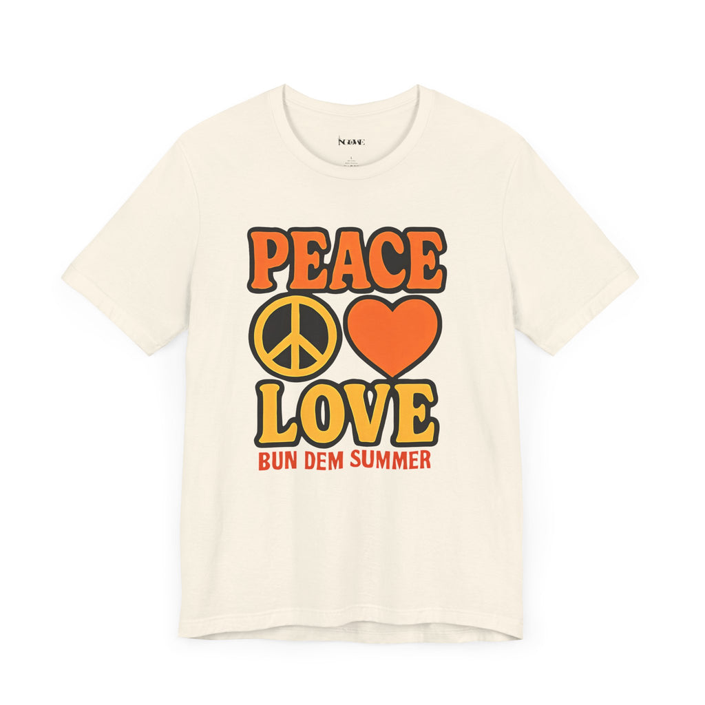 Peace & Love Summer Vibes Unisex Tee, Perfect for Festivals, Casual Outfits, Gifts, Music Events, and Spreading Positivity - NGOWE STORE