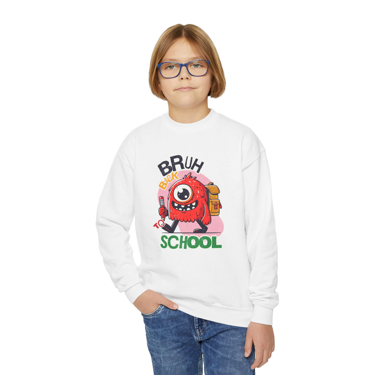 Bruh it's School Already! Youth Crewneck Sweatshirt - NGOWE STORE