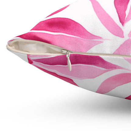 Pink Flower Spun Polyester Square Pillow - NGOWE STORE