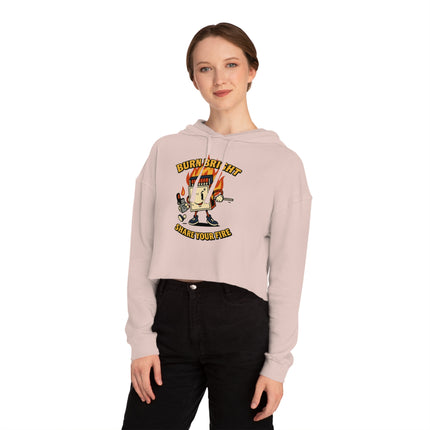 Bun Dem Summer Cropped Sweatshirt with Motivational Design Empire Edition - Burn Bright, Share Your Fire, Cute Hoodie for Women, Trendy Casual Wear, Gift for Her - NGOWE STORE