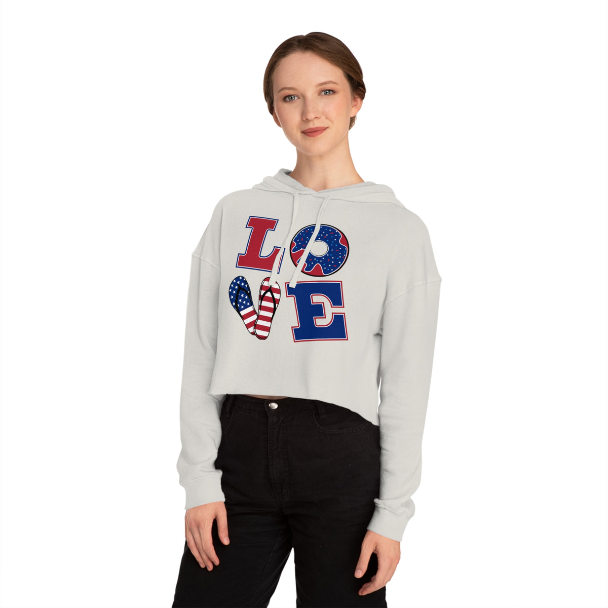 Love Women’s Cropped Hooded Sweatshirt - NGOWE STORE
