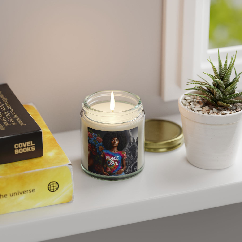 Peace and Love Scented Candles, Coconut Apricot Wax (4oz, 9oz) - NGOWE STORE