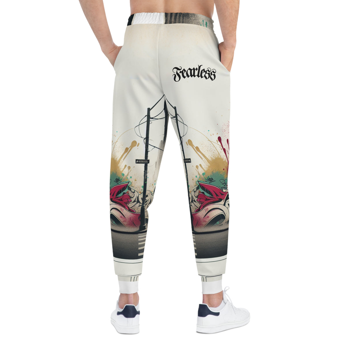 Fearless In The Streets Pink Athletic Joggers (AOP) - NGOWE STORE