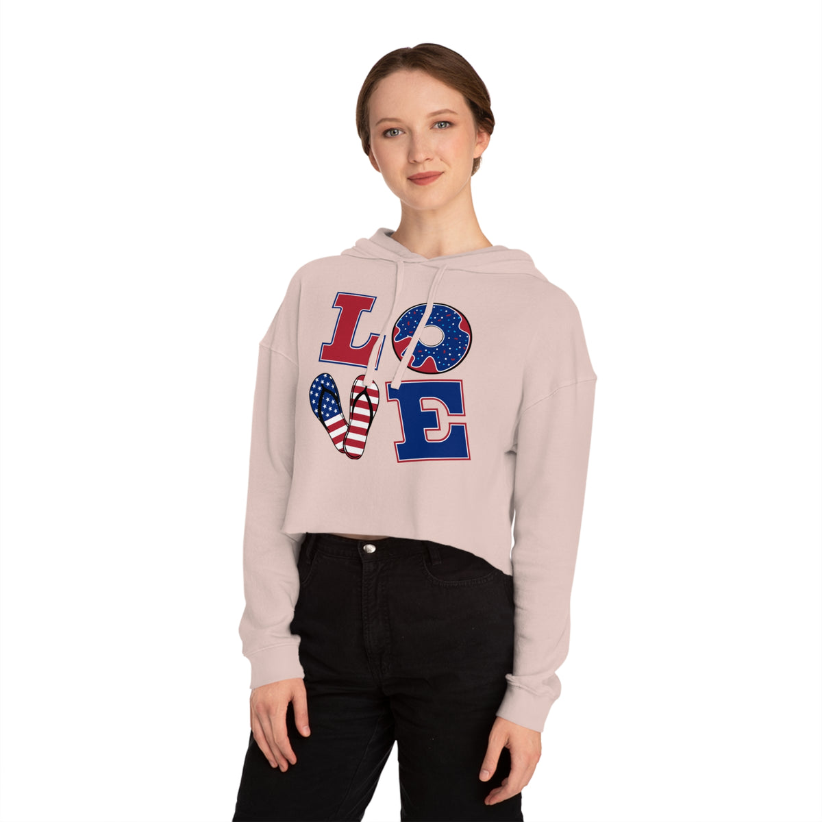 Love Women’s Cropped Hooded Sweatshirt - NGOWE STORE