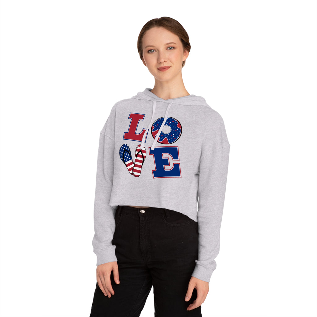 Love Women’s Cropped Hooded Sweatshirt - NGOWE STORE