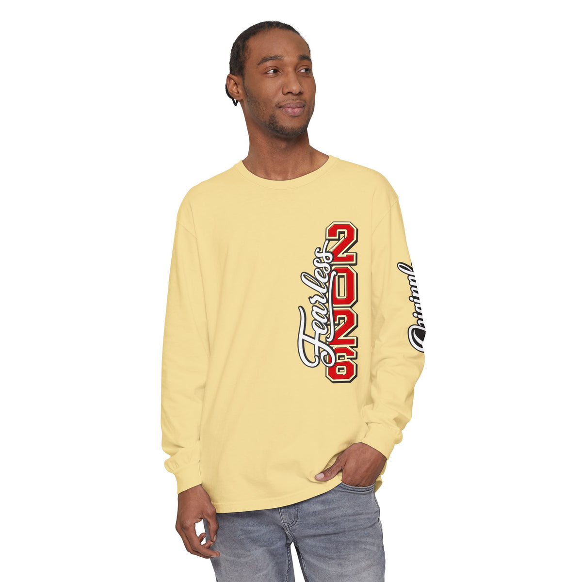 ORIGINAL FIRE™ 2026 — Fearless Long Sleeve. Unisex Garment-dyed Long Sleeve T-Shirt - NGOWE STORE