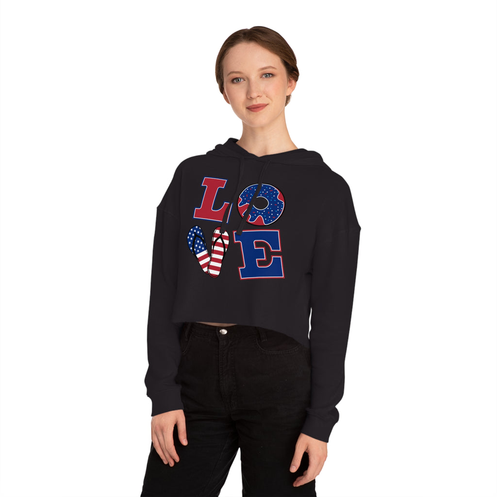 Love Women’s Cropped Hooded Sweatshirt - NGOWE STORE