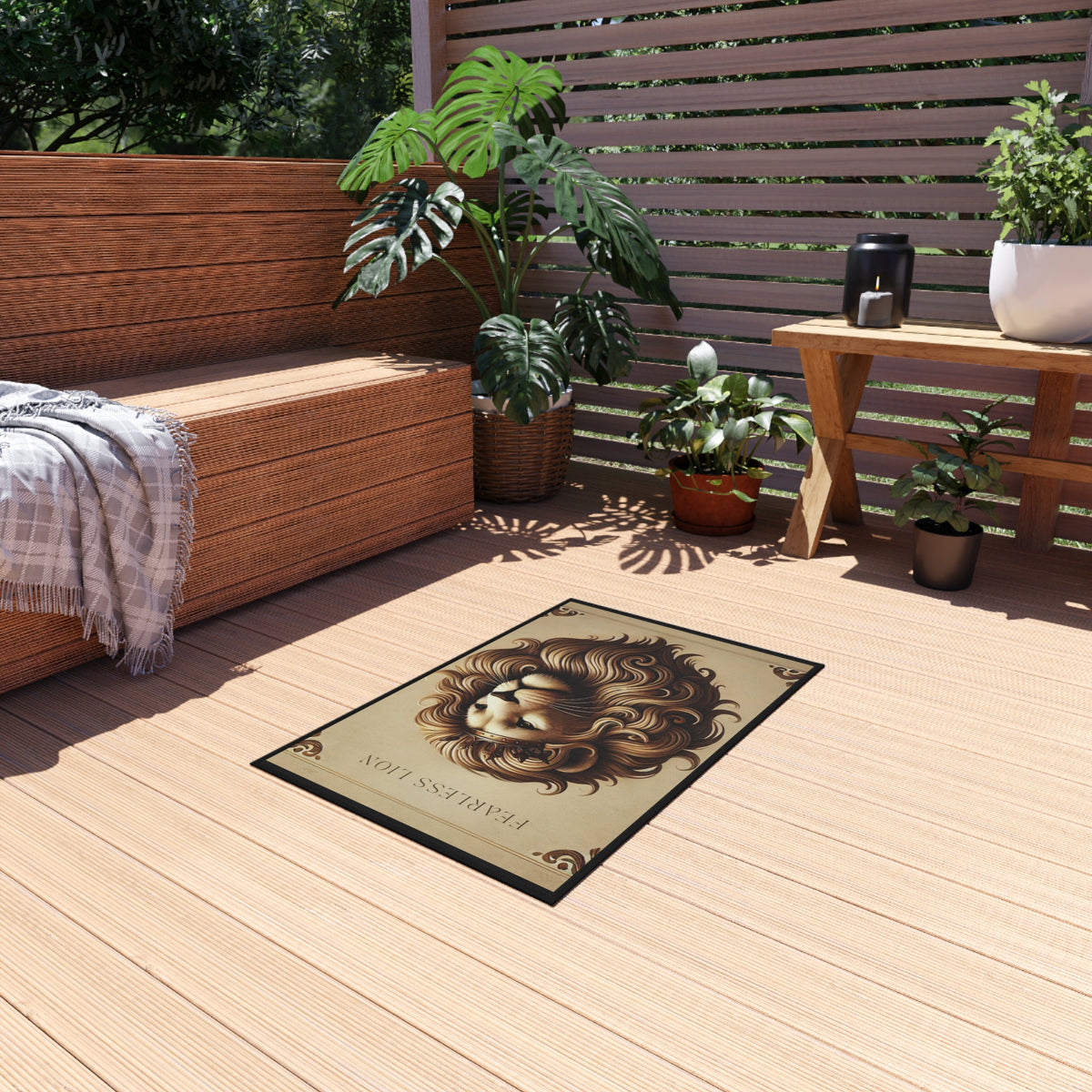 Fearless Lion Outdoor Rug - NGOWE STORE