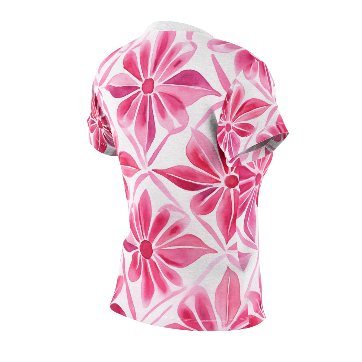 Soft Pink Flowers Women's Cut & Sew Tee (AOP) - NGOWE STORE