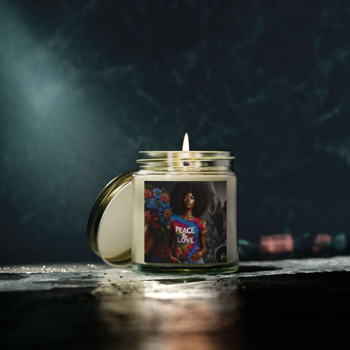 Peace and Love Scented Candles, Coconut Apricot Wax (4oz, 9oz) - NGOWE STORE