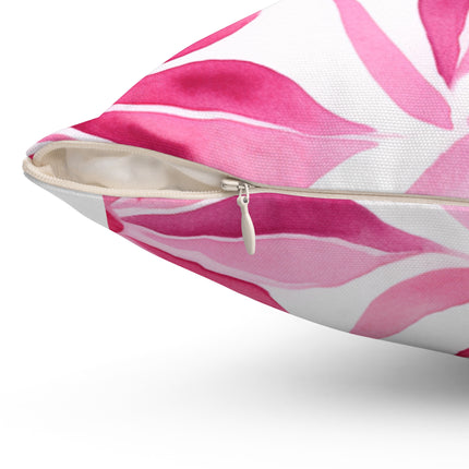 Pink Flower Spun Polyester Square Pillow - NGOWE STORE