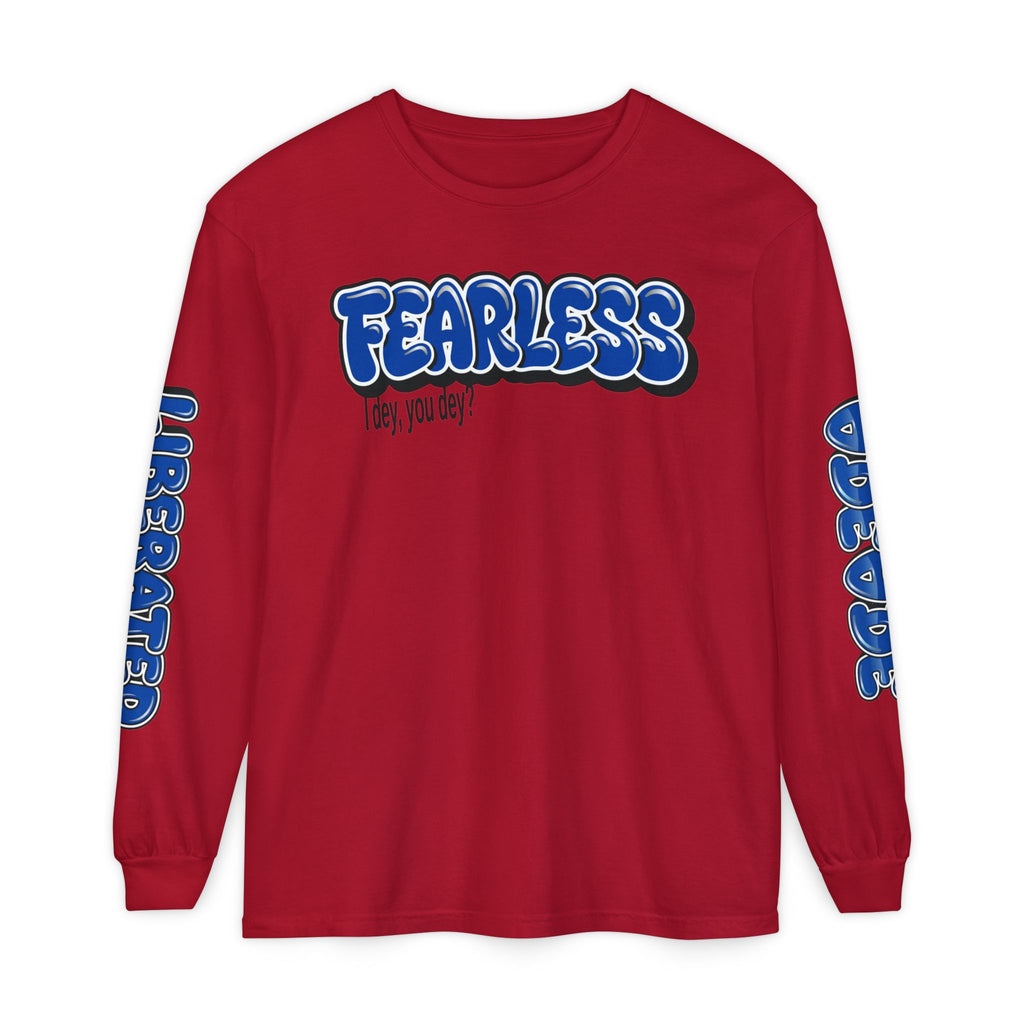 FEARLESS “AdeAde No Excuses” Long Sleeve T-Shirt | NGOWE Fearless Collection – Unisex Motivation Garment-dyed - NGOWE STORE