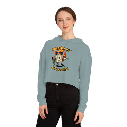 Bun Dem Summer Cropped Sweatshirt with Motivational Design Empire Edition - Burn Bright, Share Your Fire, Cute Hoodie for Women, Trendy Casual Wear, Gift for Her - NGOWE STORE