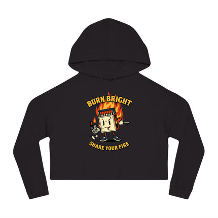 Bun Dem Summer Cropped Sweatshirt with Motivational Design Empire Edition - Burn Bright, Share Your Fire, Cute Hoodie for Women, Trendy Casual Wear, Gift for Her - NGOWE STORE