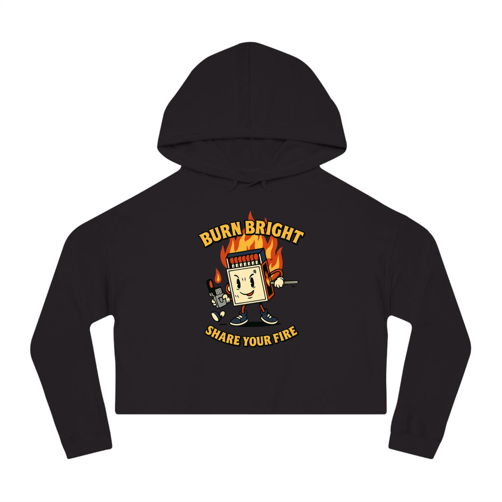 Bun Dem Summer Cropped Sweatshirt with Motivational Design Empire Edition - Burn Bright, Share Your Fire, Cute Hoodie for Women, Trendy Casual Wear, Gift for Her - NGOWE STORE