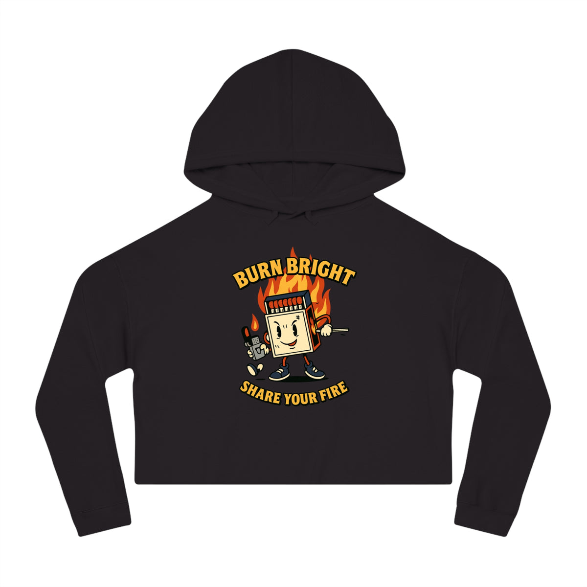 Bun Dem Summer Cropped Sweatshirt with Motivational Design Empire Edition - Burn Bright, Share Your Fire, Cute Hoodie for Women, Trendy Casual Wear, Gift for Her - NGOWE STORE