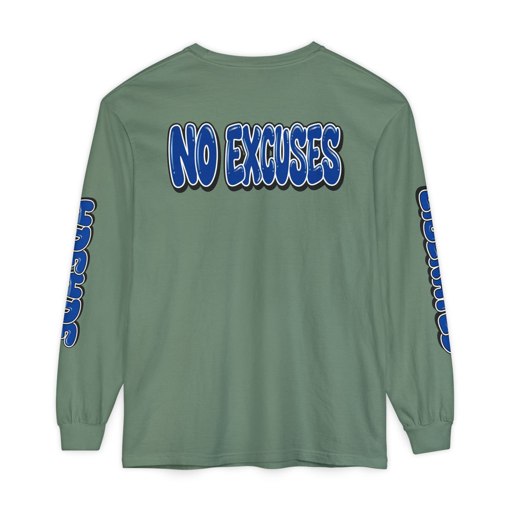 FEARLESS “AdeAde No Excuses” Long Sleeve T-Shirt | NGOWE Fearless Collection – Unisex Motivation Garment-dyed - NGOWE STORE