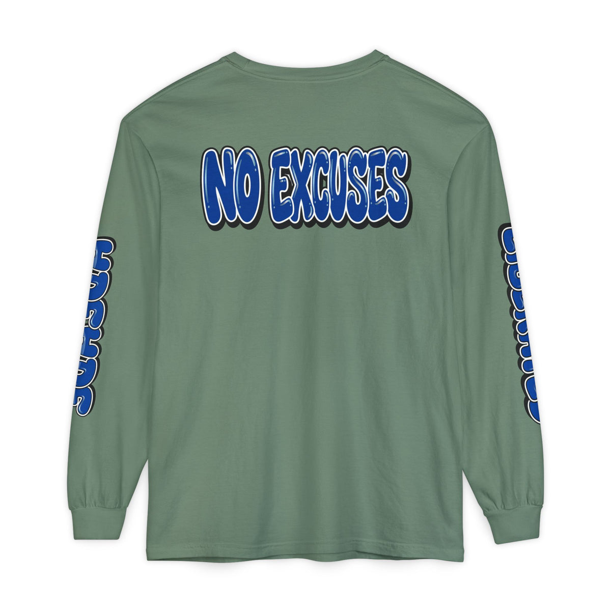 FEARLESS “AdeAde No Excuses” Long Sleeve T-Shirt | NGOWE Fearless Collection – Unisex Motivation Garment-dyed - NGOWE STORE