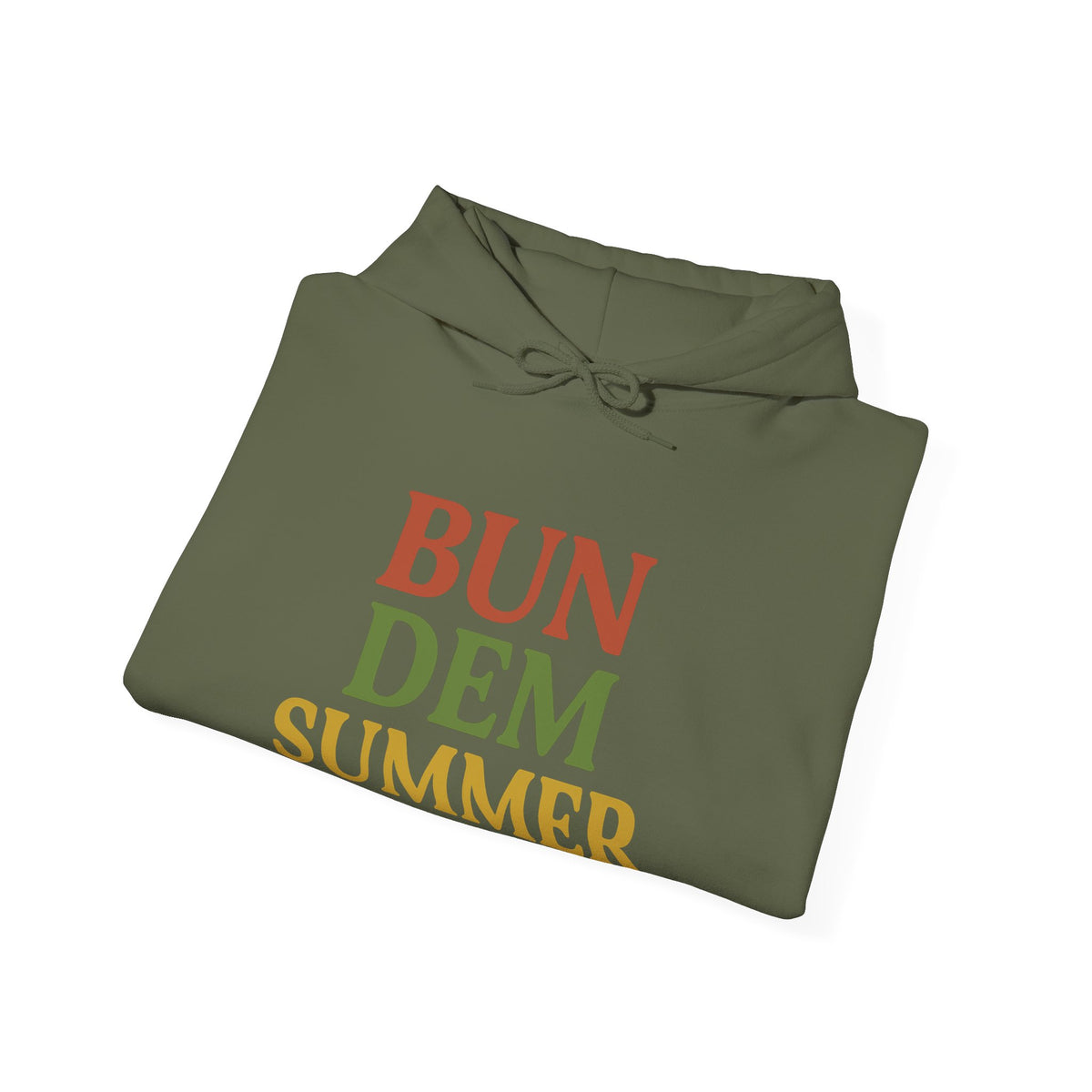 Bun Dem Summer Vibes Hooded Sweatshirt - Empire Editon Cozy Unisex Hoodie, Love Not War Casual Summer Apparel, Gift for Festivals, Outdoor Gatherings, Relaxed Style Sweatshirt - NGOWE STORE