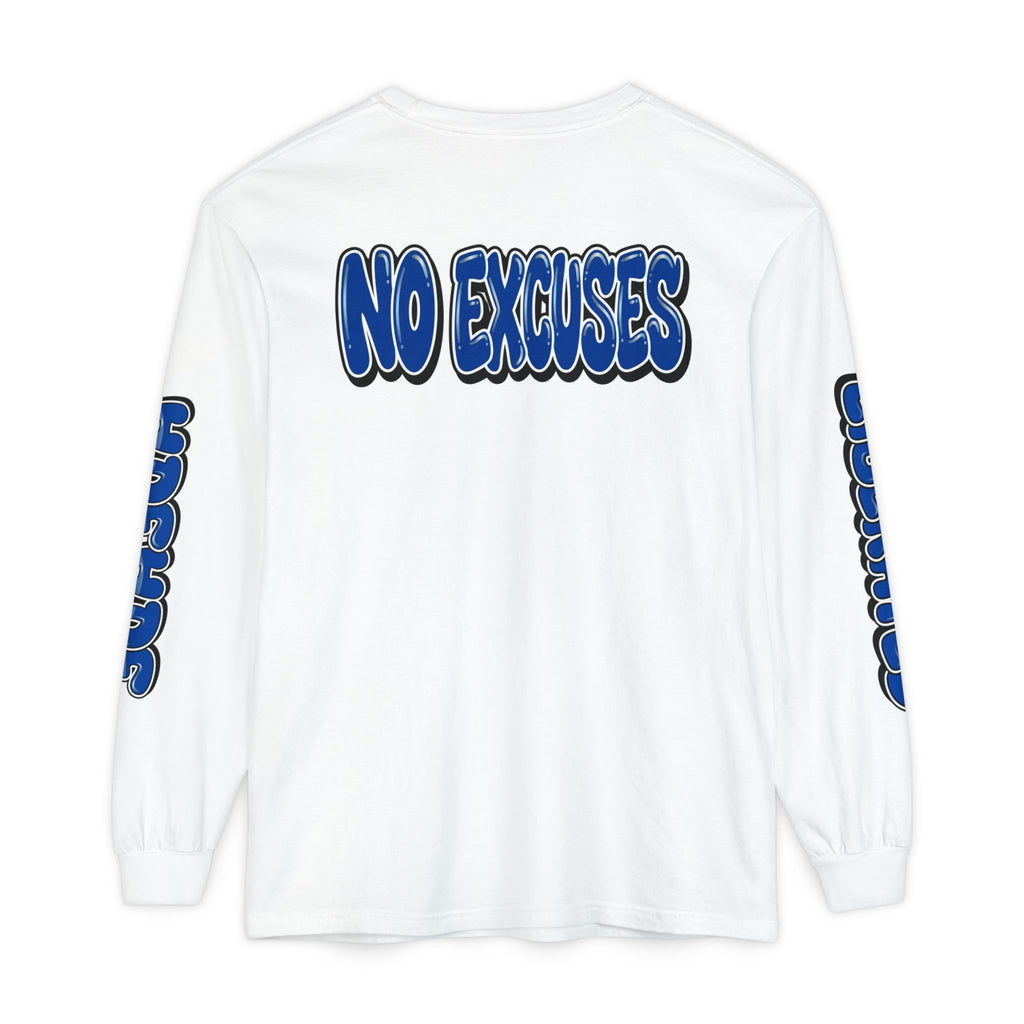 FEARLESS “AdeAde No Excuses” Long Sleeve T-Shirt | NGOWE Fearless Collection – Unisex Motivation Garment-dyed - NGOWE STORE